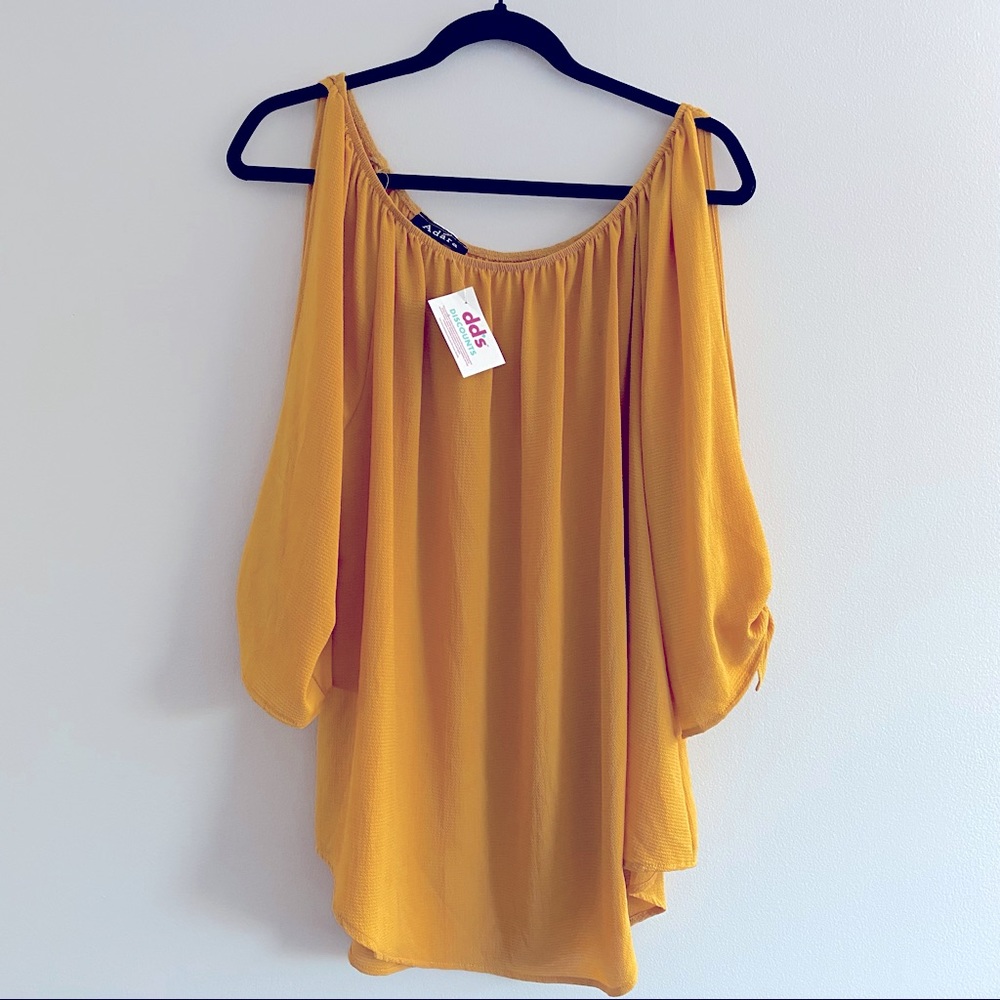 Adara open shoulder &  knot sleeve blouse